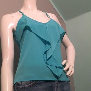 NWOT The Arte By Xenana Blue Racerback  Flutter Sleeveless Top Small
